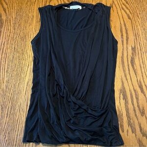 Liz Claiborne Black Sleeveless Wrap Blouse